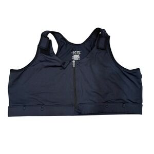 Karlee Smith Mastectomy Bra XXL Front Zip Post Surgical Compression Black